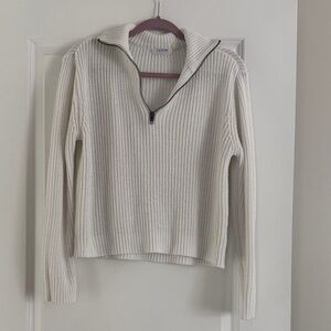 Cozy White Half-Zip Sweater
